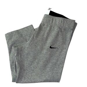 Nike Gray Capri Leggings Size S— Stretchy Cotton Blend Activewear